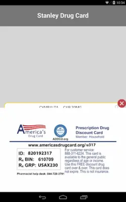 Stanley Drug Card android App screenshot 5